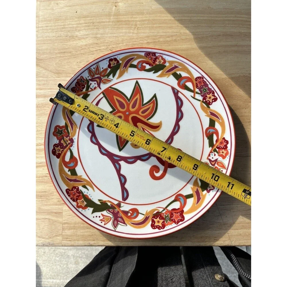 DAVID TUTERA ENTERTAINING PASSION DINNER PLATE COLORFUL FLOWERS & DESIGNS